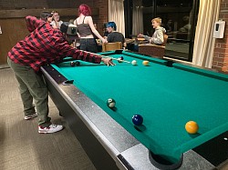 Emilio playing pool